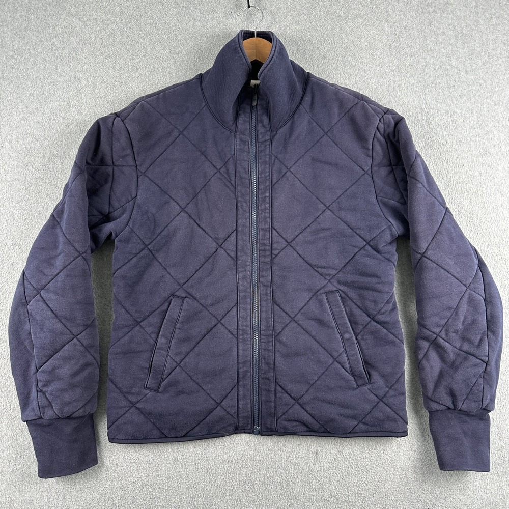 Lululemon Jacket Womens 12 Purple Quilted Full Zip Cotton Blend Mock Neck Bomber